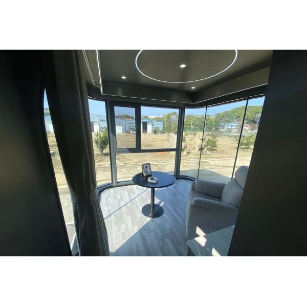 Futuristic Curved Design Space Capsule House with Lightweight Aluminum Shell for 20-30% Rental Yield Boost