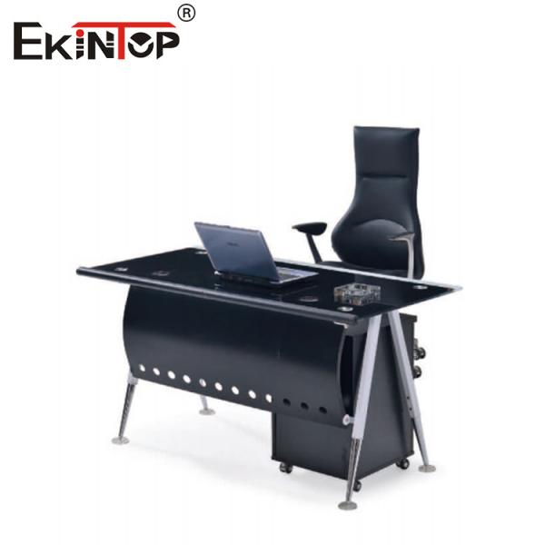 Офисный стол из голубого белого стекла с 8 мм рабочим столом