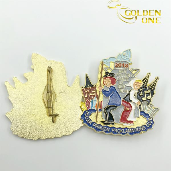 Custom Shape Autism Metal Lapel Pins Black Nickel Plated Ukraine With Safety Clutch