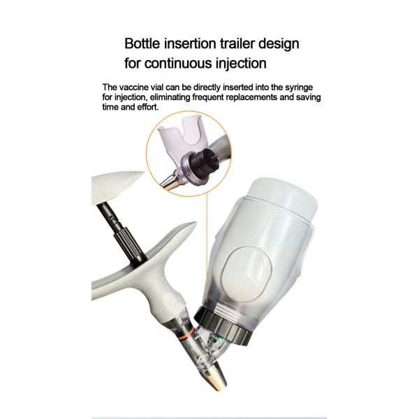 Adjustable Dose Veterinary Syringe with Continuous Injection and Medical Grade Plastic for Livestock