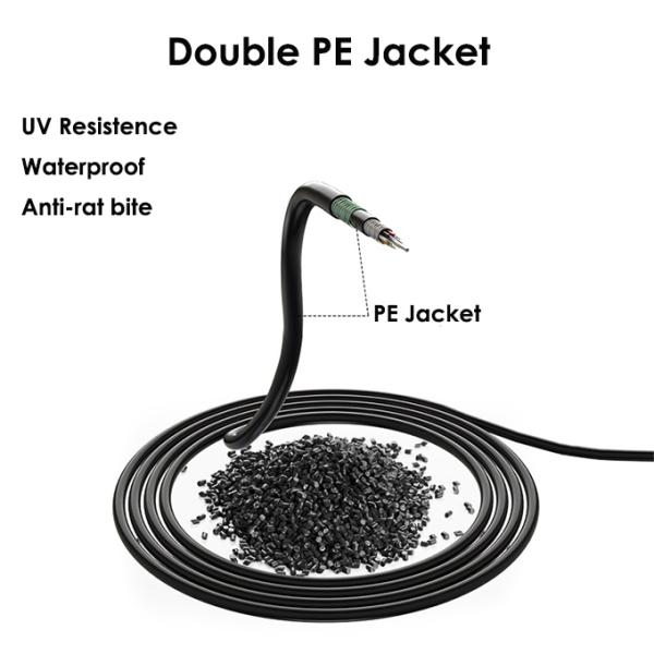 Оптическое волокно GYTA53 GYTY53 на открытом воздухе привязывает однорежимную двойную куртку PE