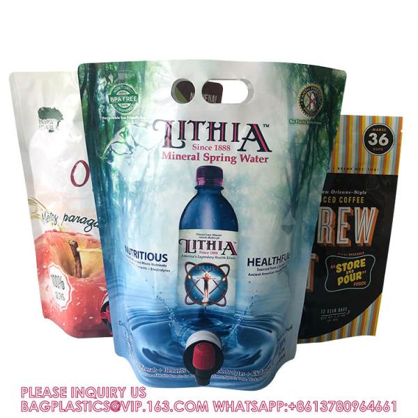 Sustainable, Recyclable, Eco 1.5L 2L 3L 5L 10L Coffee Drinks Water Liquid Stand Up Double Valve Pouch Bag