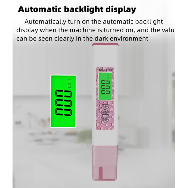 Back Light Display 4 in 1 Water Test Pen for Home Swimming Pool and Aquaculture Control