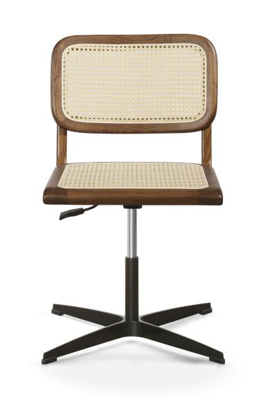 29cm Back Rattan Office Chairs 0.092CBM Cane Adjustable Executive Revolving Office Chair
