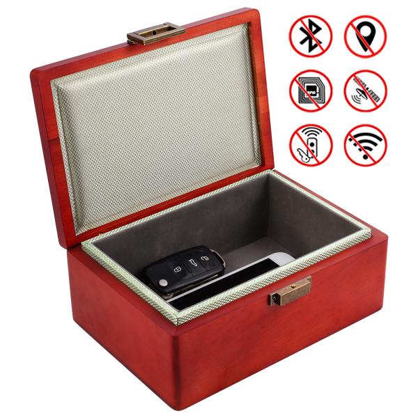 MONOJOY Key Fob Faraday Box Signal Blocker Birch Wood No Relay Hacking Possible