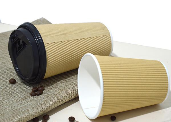 16oz 20oz Takeaway Triple Wall Paper Cups With Lids , Logo Custom Printing
