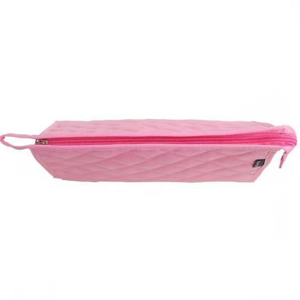 Diamond Stitch Pattern Zipper Cosmetic Bag For Travel 19cm×12cm×6cm