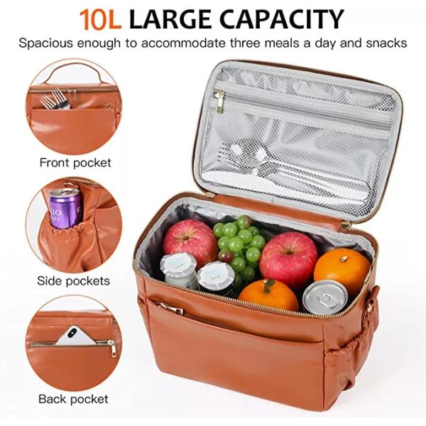 Практически кожаный изолированный охладитель сумки обеда делает прочное водостойким