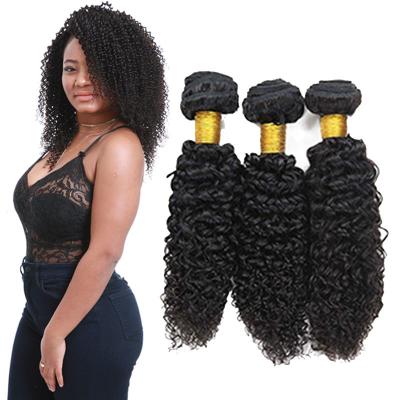 Weave cru genuíno do cabelo encaracolado dos pacotes do cabelo encaracolado do Virgin/Jerry com fechamento