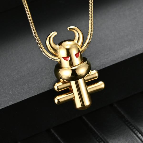 Floral Designs Sheep Shape Cast Pendant Square Pearl Box Chain Necklaces for Men Provide Mould Making And Making Service