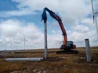 12m Steel Vibratory Hammer Solar Pile Driver For Excavator