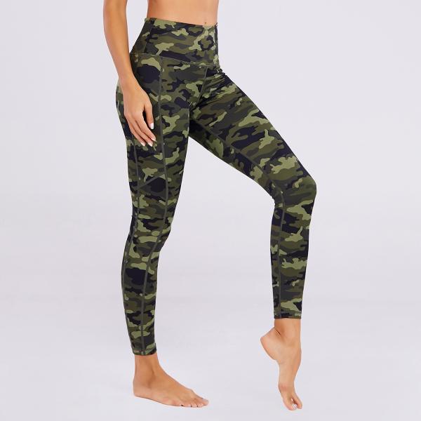 Dry fit Richee Womens Yoga Leggings Amry Green Camo Workout Pants