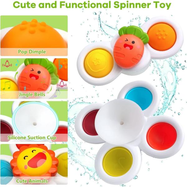 1 2 3 Year Olds Suction Cup Spinner Baby Learning Sensory Toy for Toddlers Unisex Gift Idea