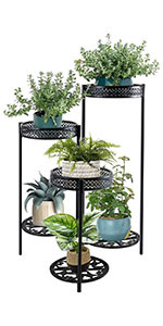 Plant Stand Indoor Outdoor, Plant Shelf Multiple Flower Pot Holder, Metal Wrought Iron Planter Shelf Plant Display