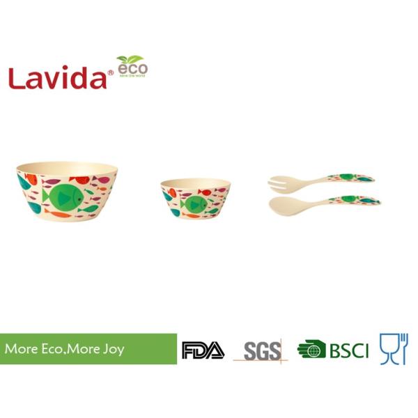 Fresh Ocean Cartoon Fishes Bamboo Dinnerware Dishwasher Safe Tasteless Heavy Metal Free