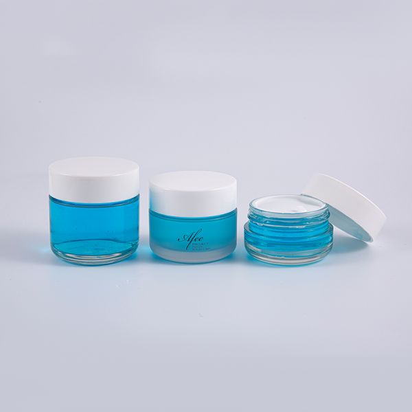 PETG Thick Wall Round Cosmetic Jar Clear 50g With White Screw Cap