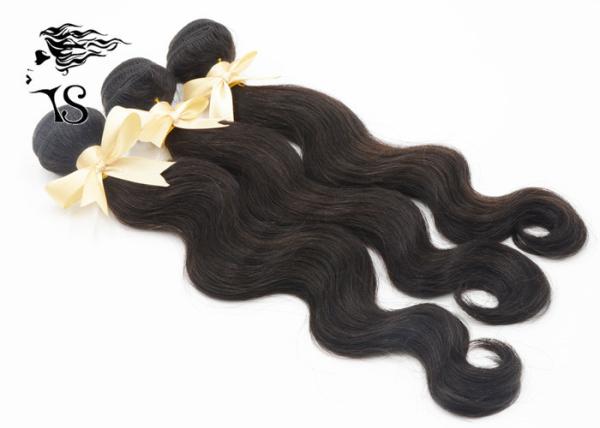 Black Unprocessed Human Hair Weave , 100% Peruvian Body Wave Hair Bundles
