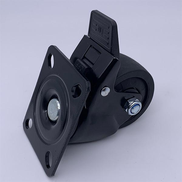 75mm Low Profile Swivel Nylon Swivel Casters With Brake For Heavy Machine