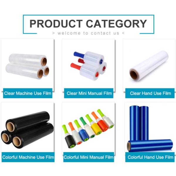 LLDPE PE Wrapping Film Colored Stretch Film 26mm-76mm Inner Core Diameter