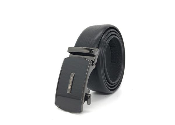 Gunmetal Automatic Buckle Genuine Leather Dress Belt / Business Mens Ratchet Belt