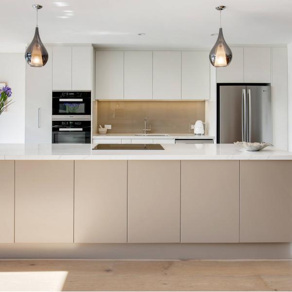 White Rose Gold Lacquer Kitchen Complete Set Modern Kitchen Cabinets