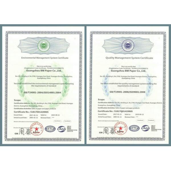 Аттестованное УПРАВЛЕНИЕ ПО САНИТАРНОМУ НАДЗОРУ ЗА КАЧЕСТВОМ ПИЩЕВЫХ ПРОДУКТОВ И МЕДИКАМЕНТОВ водоустойчивой белой поли пульпы девственницы качества еды бумаги с покрытием материальное