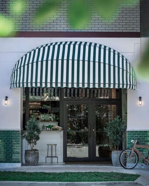 Polyester Retractable Striped Dome Awning Sunshade Rain Shelter Watermelon Awning