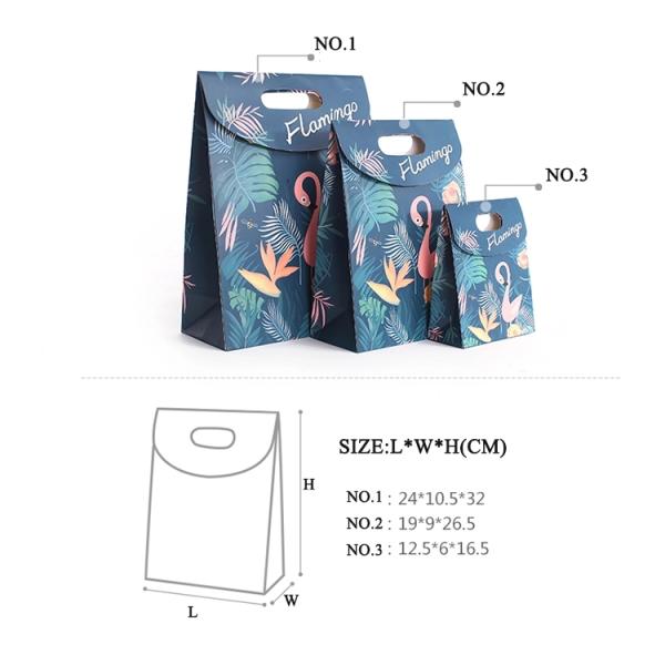 Flamingo Coated Happy Birthday Paper Bags , Recycling Personalised Gift Bags