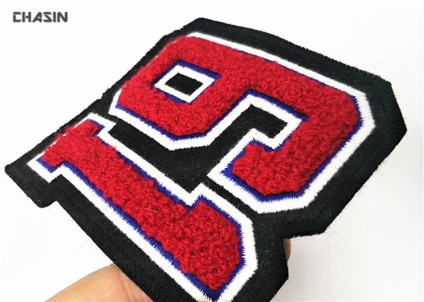 Sew On Chenille Number Patches 3.5 Tall Chenille Patches For Letterman Jackets