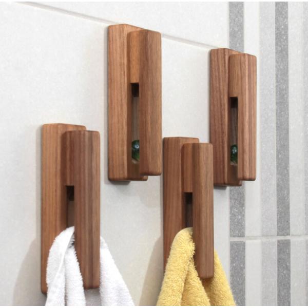 Wooden Towel Holder Classification Non-folding Rack Walnut Wood Hooks as your request