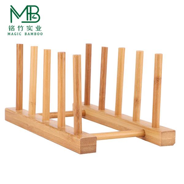 Bamboo Dish Storage Drying Rack For Kitchen Cabinet