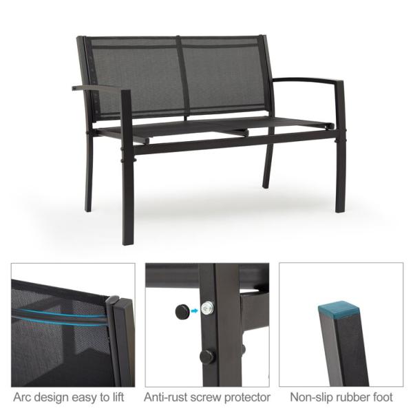 Balcony or Patio Lounge Set Metal Frame Garden Set for Outdoor 4 Seating Relaxation