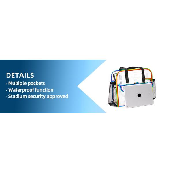 PVC, Nylon, slider closure Stadium Bag, Clear tote Bag, Beach Bag Handbag, Travel & Gym Zippered Tote Bags