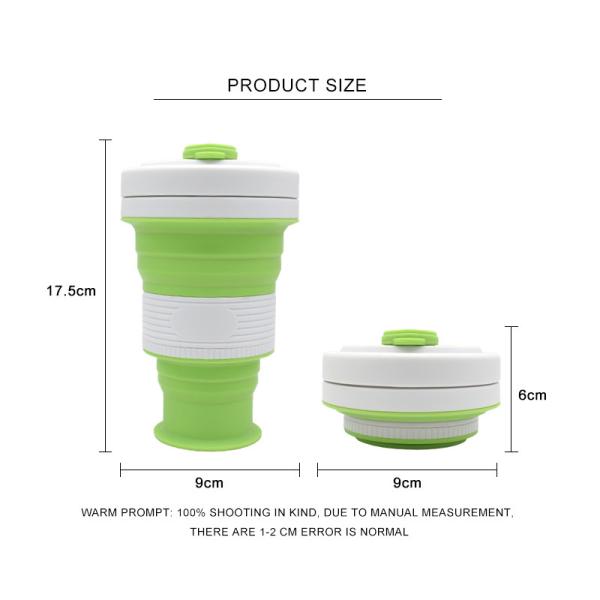 ECO Friendly 550ML Foldable Silicone Cup For Outdoor