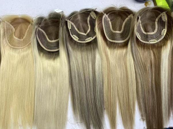 Wholesale Natural Color Silk Base Closure Topper Virgin Human Hair Toupee Replacement System for Women Cheaper Price Hairpiece