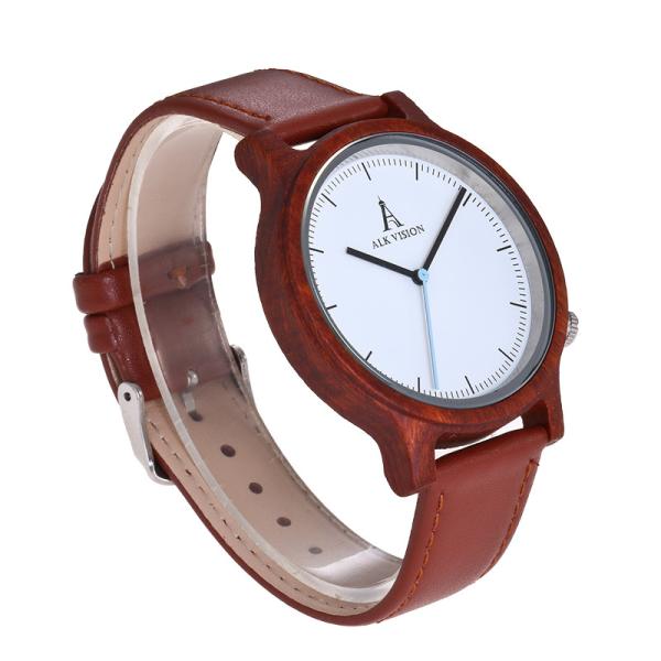 Wood Watch male female ALK Wooden ladies Fashion Mens Wristwatch top luxury brand Women Wrsit Watches Leather band Clock
