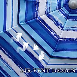 Portable Beach Umbrella With Sand Anchor, Tilt Pole, Carry Bag, Air Vent, Heavy Duty Wind Portable