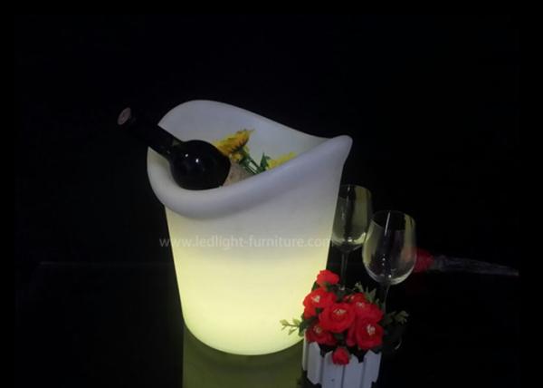Cubeta de gelo portátil do diodo emissor de luz Champagne do plástico 5l com bateria recarregável