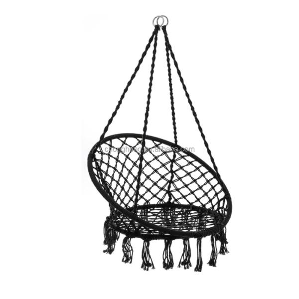 Hand Woven Macrame Cotton Rope Swing Chair Boho Hammock Hanging Chair Camping Hammock