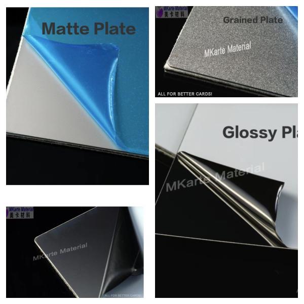Grained Finish Card Lamination Steel Plate 1.0mm With Round Curved Corners MSP-GR