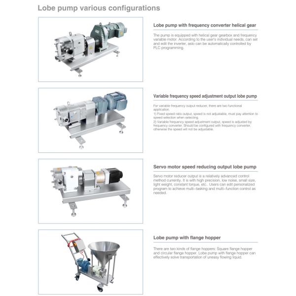 TUR Model Food Grade Bare Shaft Lobe Pump Flange Inlet