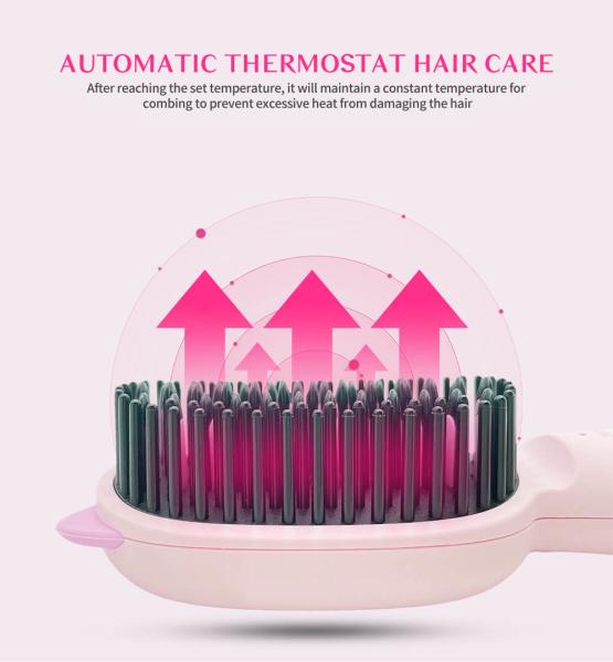 2600mAh Cordless Child Electric Hair Brush USB Chargeable Cute Hair Straightener Brush DC 5V 2A