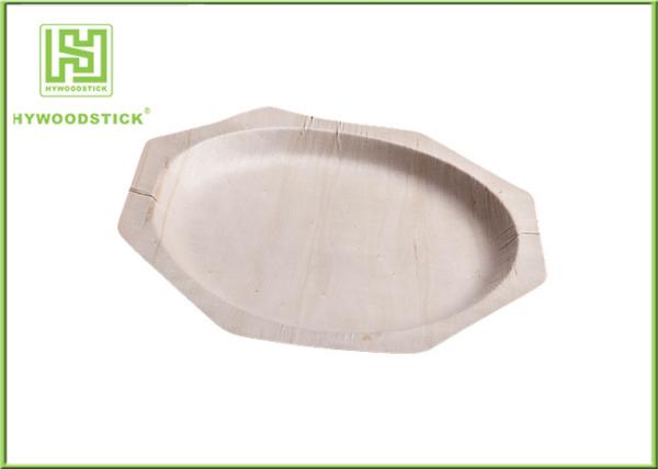 Polygone Shape Wooden Sushi Plate Set , Smooth Surface Disposable Restaurant Plates