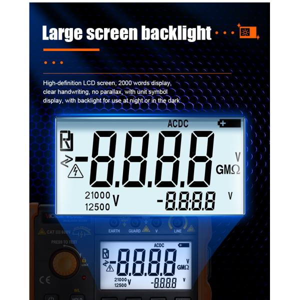 VICTOR 60D+ дисплеи в 2000 цифр интеллектуальный микроизоляционный тестер короткое замыкание измерения тока более 1 мА