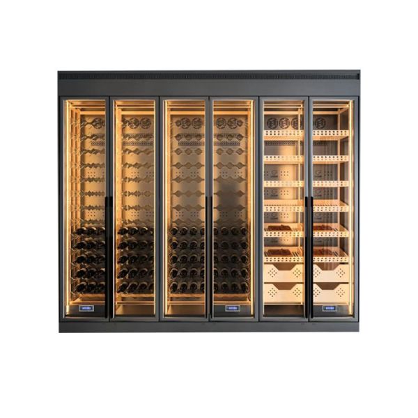 European Style Stainless Steel Wine Cabinet With Ornate Carvings For Luxury Homes