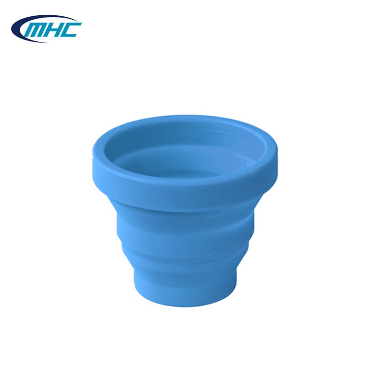Custom Logo Food Grade Silicone Foldable Cup Wholesale Reusable Collapsible Travel Drinking Cup Portable Silicone Water Bottle