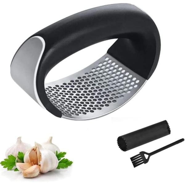 Custom Logo Fruit Vegetable Tools Stainless Steel Garlic Press Chopper Kitchen Gadget Tool