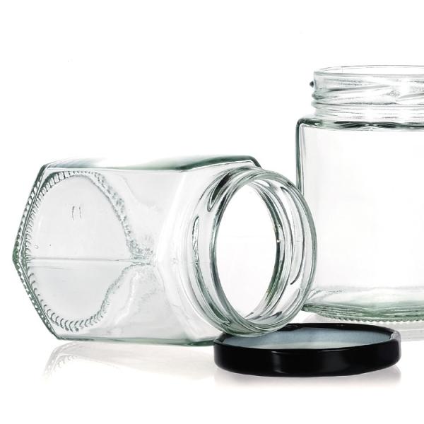 Food Grade 250Ml 500Ml Hexagonal Jar Manufacturer With Tinplate Cap