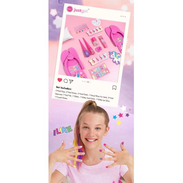 Trendy Young Girls Nail Set Pretend Makeup Set Easy To Use  Lightweight