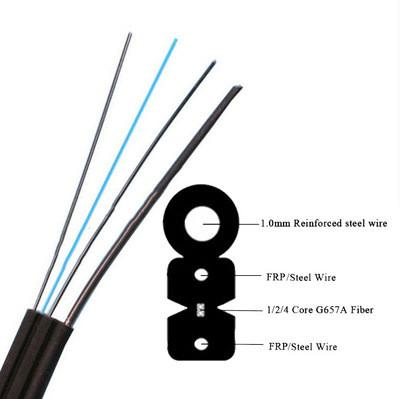 G657A1 Self Supporting Aerial Cable , FTTH LSZH Fiber Optic Cable